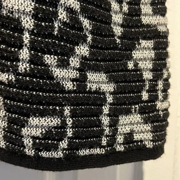 Olsen Europe Black White Patterned Cardigan Size M  10  - Picture 7 of 14